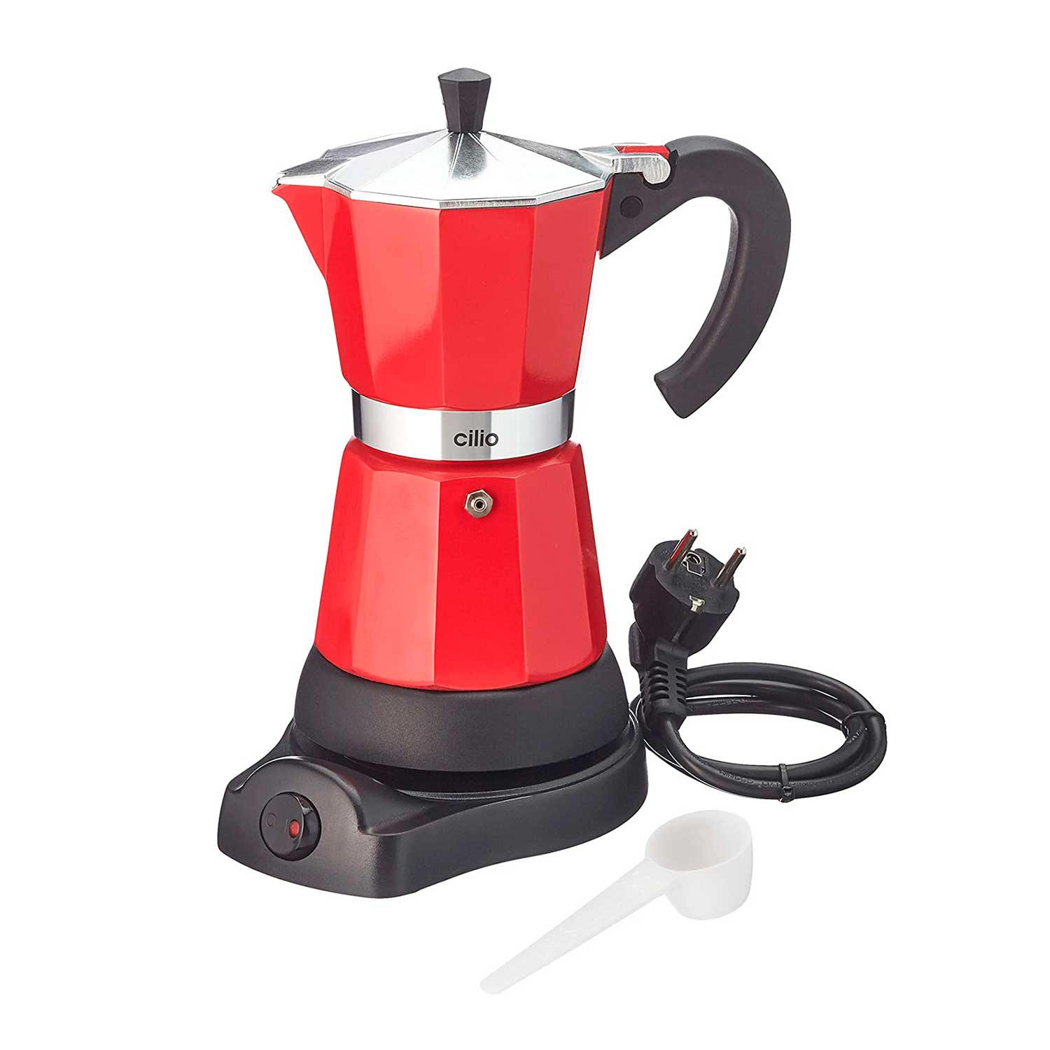 Cafetera Italiana Eléctrica 6 tazas (Colores disponibles: negra y roja) -  Cafés la Brasileña